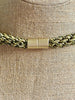 Hawaiian Beaded Necklace Lei Rope- Picasso Finish Blends Green & Yellow (22")