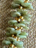 Long Picasso Green & Gold Picasso Orchid Lei Necklace - 32"