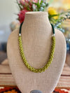 Chartreuse Frosted Green Edo Necklace  Lei - 27"