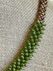 Hawaiian Lei Necklace -  Green Travertine & Brown Picasso - 20”