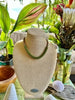 Hawaiian Lei Necklace -  Green Travertine & Brown Picasso - 20”