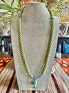 Green w/ Blue Humpback Whale Pendent Necklace  - 39"