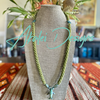 Green w/ Blue Humpback Whale Pendent Necklace  - 39"
