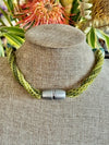 Green w/ Blue Humpback Whale Pendent Necklace  - 39"
