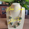 Blue Green Lentil Beads Hawaiian Lei Po'o Mini (5 Clusters)  - 23"