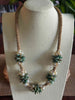 Blue Green Lentil Beads Hawaiian Lei Po'o Mini (5 Clusters)  - 23"