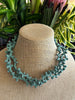 Green Japanese Metallic Fiber Necklace (Rare - Coral Art Piece Design) - 19" (3-Strands)
