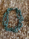 Green Japanese Metallic Fiber Necklace (Coral Art Piece Design) - 19" (3-Strands)