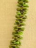 Earthy Green Orchid Lei with small rose petal beads - 28”
