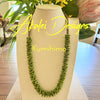 Earthy Green Orchid Lei with small rose petal beads - 28”