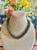 Green with Gold Orchid Lei Necklace - 22"