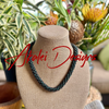 Hawaiian Beaded Necklace Lei  - Wine Red and Forest Green (23")
