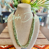 Green, Yellow and White Luster -Hawaiian Forbidden Island Inspired (8- Strands) - 31"