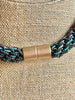 Hawaiian Beaded Necklace Lei  - Wine Red and Forest Green (23")