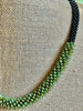 Hawaiian Lei Necklace Green Travertine with Black - 20” - 21"