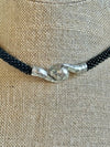 Hawaiian Lei Necklace Green Travertine with Black - 20” - 21"
