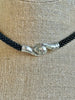 Hawaiian Lei Necklace Green Travertine with Black - 20” - 21"