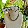 Hawaiian Lei Necklace Green Travertine with Black - 20” - 21"