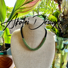 Hawaiian Lei Necklace Green Travertine with Black - 20” to 21"