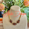 Gold and Bronze Hawaiian Haku Mini (3 Clusters) Lei with Bronze Mushroom Beads- 21"