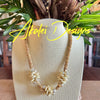 Ivory Lentil Beads Hawaiian Lei Po'o Mini (3 Clusters)  - 19"