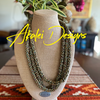 Matte Khaki Metallic Dragon Scales Lei - (31-33")