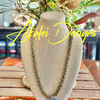Metallic Green & Gold Dragon Scales Necklace  - 33"