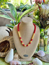 Red and Luminous Yellow "Forbidden Island" Necklace  - 27"