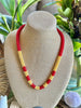 Red and Luminous Yellow "Forbidden Island" Necklace  - 27"