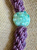 Stunning Lavender with Blue/Green Whale Pendent Glass Beaded Necklace - 32"