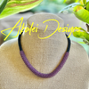 Two-toned Light Purple Transparent with Matte Black Hawaiian Lilikoi Lei Necklace - 20”