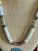 Beige with Pink "Ribbon Inspired" Necklace Lei- 32"