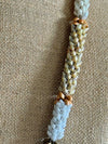 Beige with Pink "Ribbon Inspired" Necklace Lei- 32"