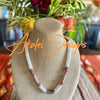 Lt. Cranberry Segmented Dragon Scale  Necklace Lei- 27"