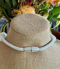 Long White Wedding Orchid Lei Necklace (made with small Rose Petal Beads)  - 29"
