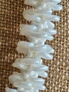 Long White Wedding Orchid Lei Necklace (made with small Rose Petal Beads)  - 29"