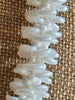 Long White Wedding Orchid Lei Necklace (made with small Rose Petal Beads)  - 29"