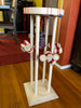 Matte Metallic Brown Dragon Scales with White Baroque Focal Beaded Kumihimo Lei  - 28"