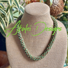 Hawaiian Beaded Necklace Rope™ - Matte Green with Terra-Cotta (24")
