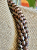 Matte Raspberry Brown Metallic Dragon Scales Necklace Lei & Bracelet- 36"