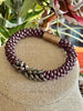 Bracelet - Brown RaspberryDragon Scales and round glass beads  - 7" (fits an 6.5" to 7" wrist)