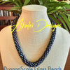 Blue Rainbow Matte Dragon Scales Beaded Necklace  - 19"