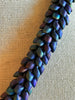 Blue Rainbow Matte Dragon Scales Beaded Necklace  - 19"
