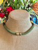 Matte Olive Green, Topaz with Yellow Picasso Segmented Dragon Scale  - 33"