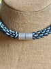 Hawaiian Beaded Necklace Oimatsu Lei Rope -Metallic Blue and Aqua (26")
