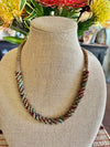 Rare Lentil Glass Beads Forbidden Island Style: Picasso Colors - 24"