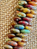 Picasso Lentil Glass Beads Forbidden Island Style - 24"