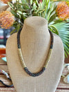 Mixed Picasso Segmented with Red Dragon Scale Focal Necklace Lei  - 26"