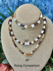 Milky Green Chartreuse Beaded Hawaiian Haku Lei Mini (5 Clusters) with Unicorne Lampwork Beads - 28"