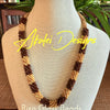 Travertine White and Dark Coral Rizo Beads "Forbidden Island"  23" MTO